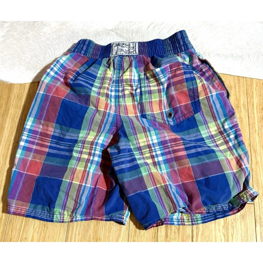 POLO RALPH LAUREN Swim‎ Shorts Trunks Boys size 6 BLUE Red Yellow Green PLAID